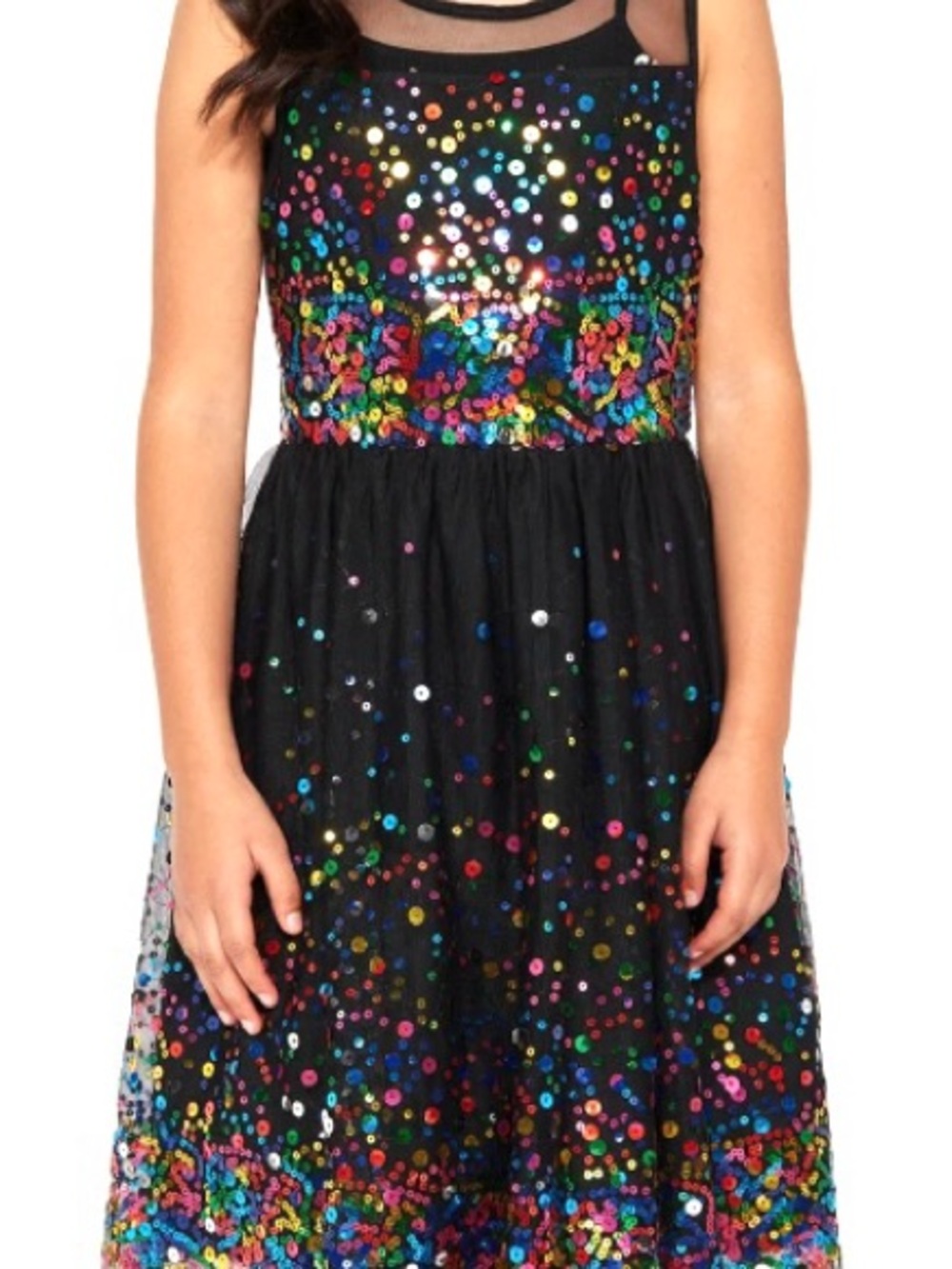 Girls’ Size 7 Speechless Black Multicolor Sequin Party Dress